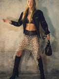 Leopard Print Irregular Mini Skirt