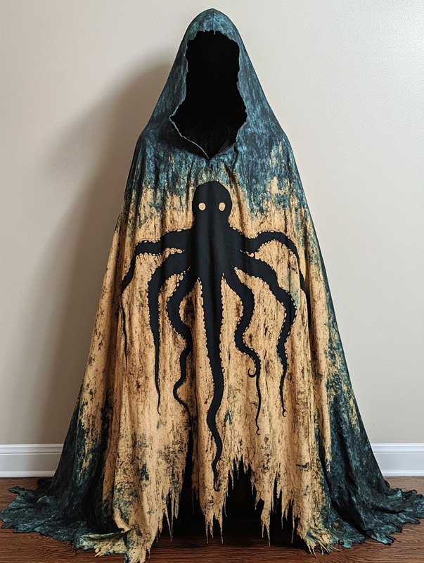 Halloween exaggerated design hooded cape  8c14