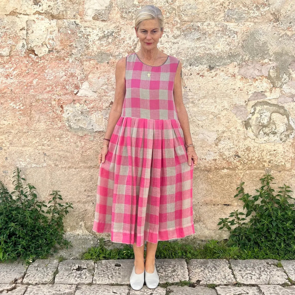 Eka Basil Linen Dress