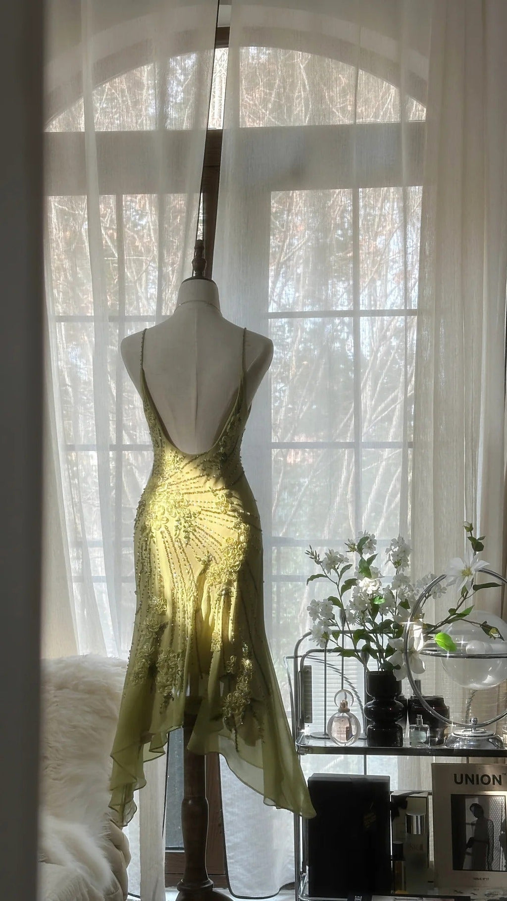 Vintage Evening Dresses, Sleeveless Green Party Gowns  25516