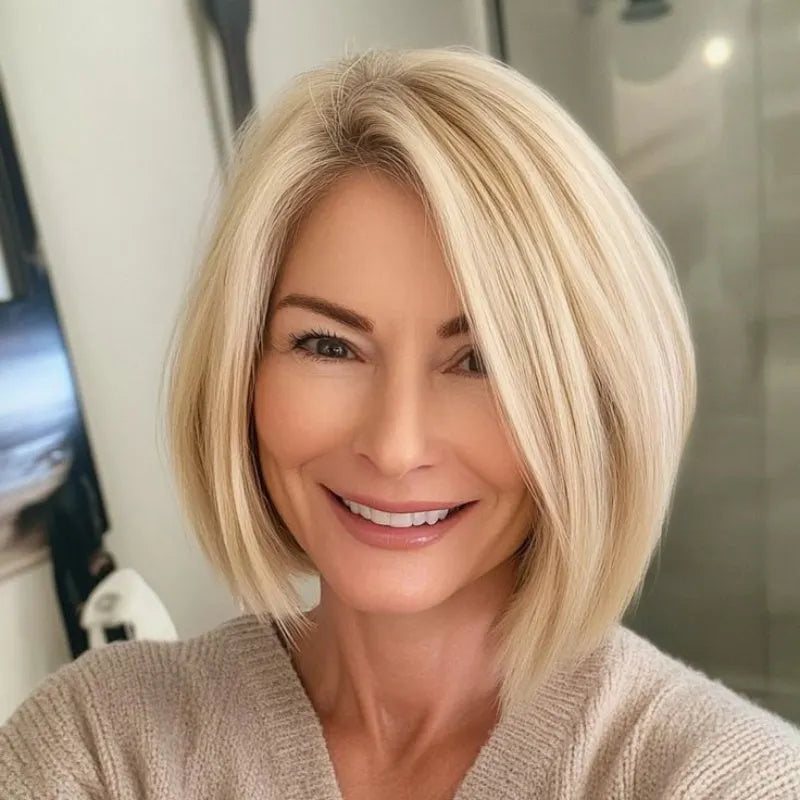Straight Hair Topper for Crown Thinning  ̈C Natural Coverage at the Crown