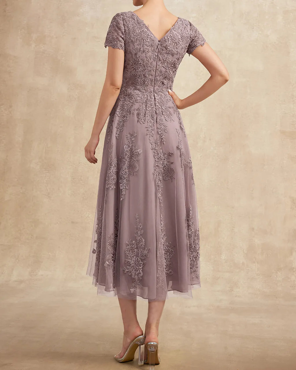 Fashion Elegant Lace Embroidered Dress - 01
