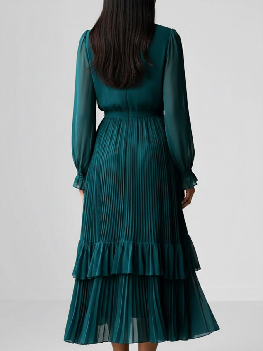Elegant Pleated Chiffon Dress