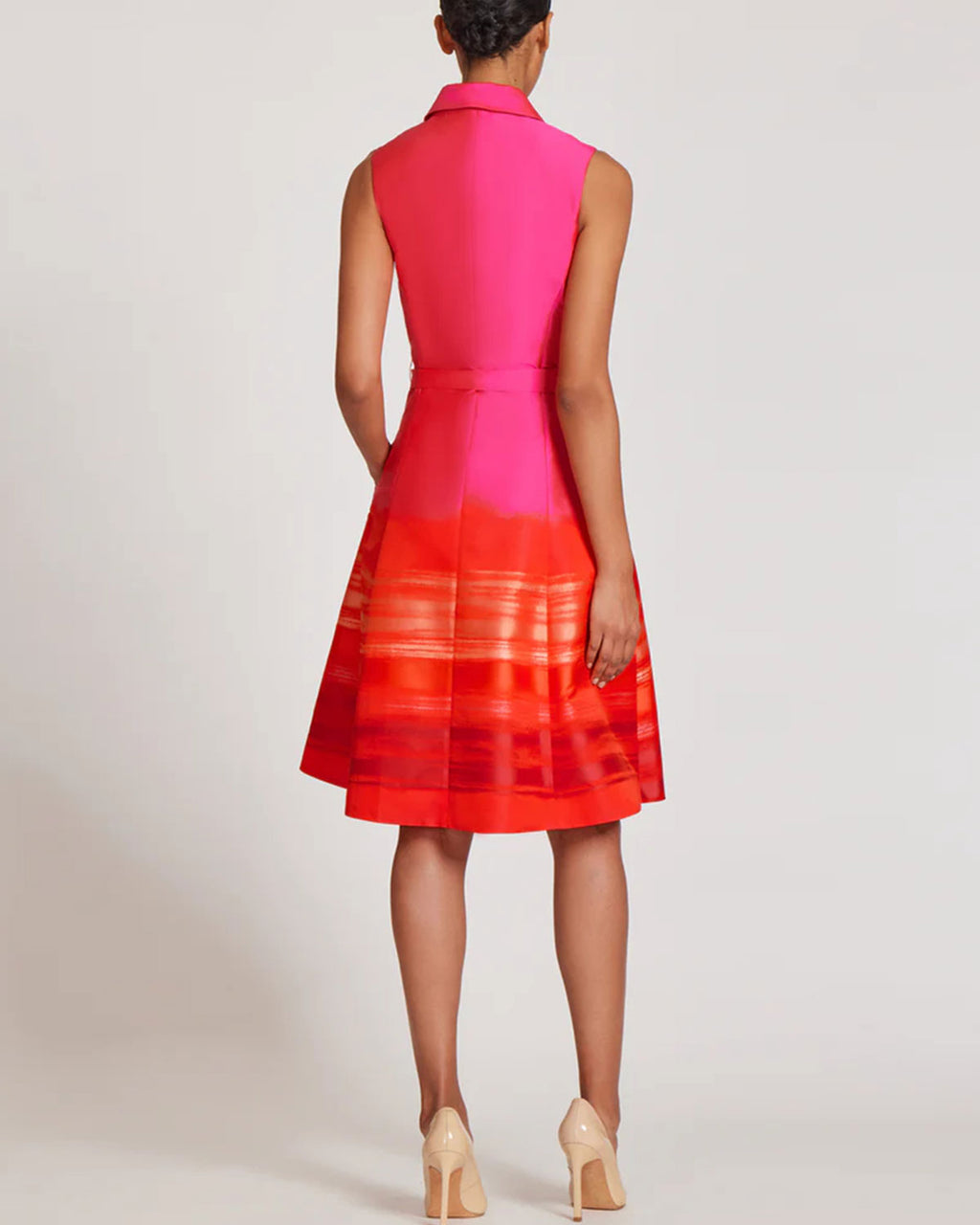 Taffeta Border Pattern Shirt Dress