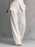 Casual Solid High Waisted H-Line Trousers
