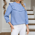 Brindle – Women's Puff Sleeve Gingham Top