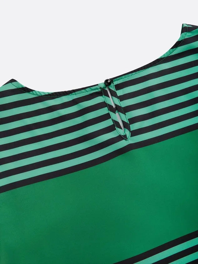 Urban Geometric Stripe Sleeveless Top Loose Fit Lightweight Daily