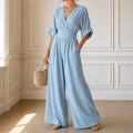 Olyara – Women's Elegant Wrap Jumpsuit