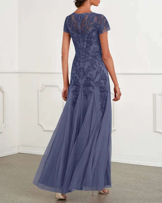 Scoop Neck Lace Tulle Dress