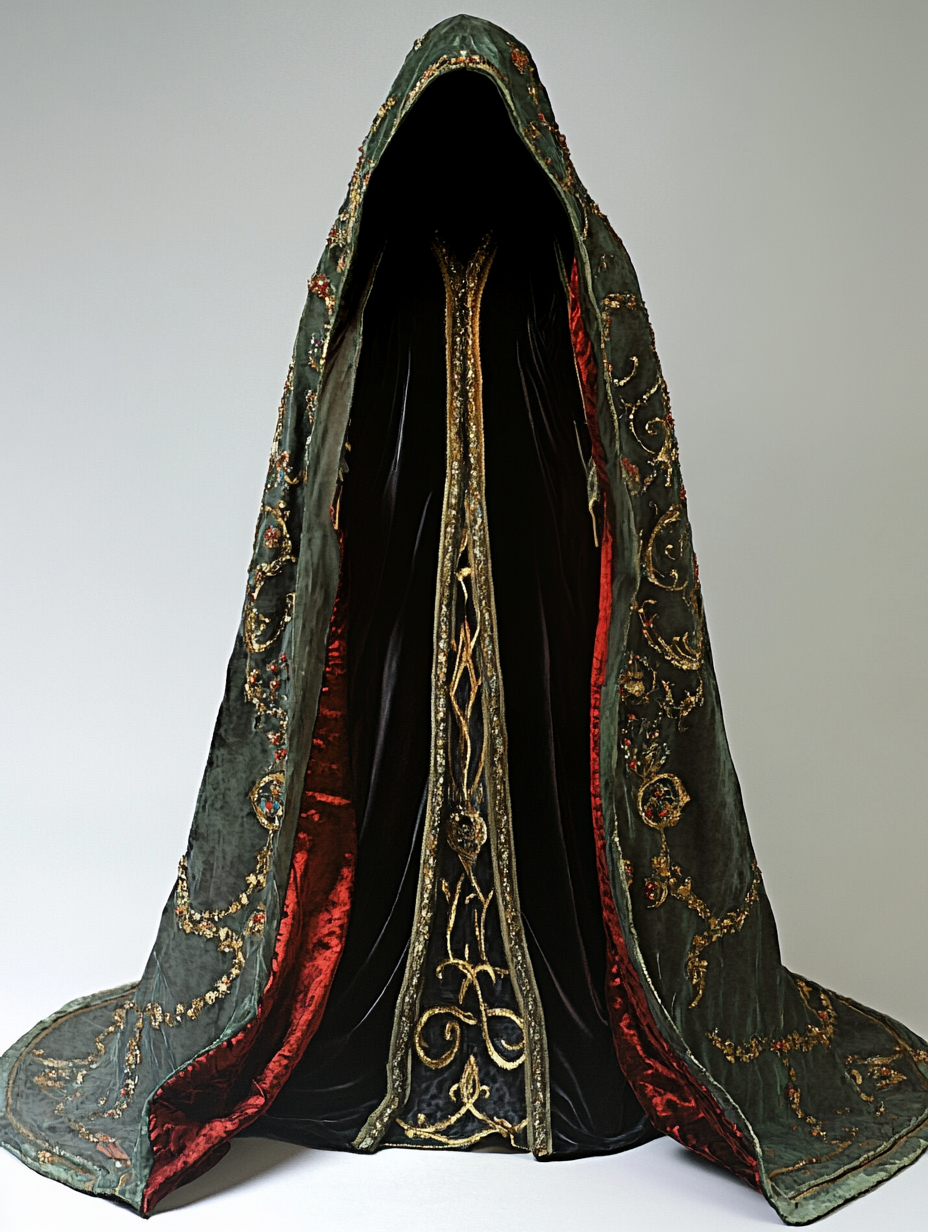 Ethnic dark magic long wizard cape 5ebf