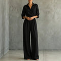 Solene – Belted Wide-Leg Shirt Jumpsuit with Tie Waist