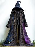 Men's Fashion Starry Galaxy Hooded Cape 713a