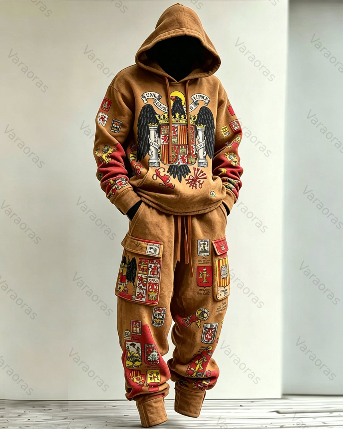 Men's Fashion Embroidered Hoodie and Pants Two-Piece Set2292