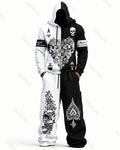 Men's Fashion Skull Print Hoodie & Pants Two-Piece Set 3966