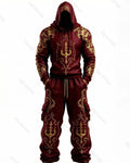 Men's Fashion-Inspired Embroidered Hoodie and Pants Two-Piece Set 7437