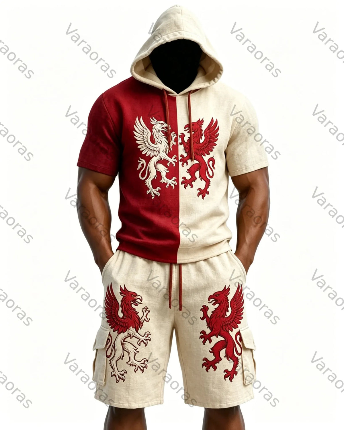 Men's Fashion Embroidered Hoodie and Pants Two-Piece Set2913