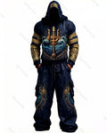 Men's Fashion-Inspired Embroidered Hoodie and Pants Two-Piece Set 2628