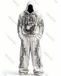 Men's Fashion Contrast Colo  Embroidered Hoodie & Pants Two-Piece Set 2101