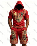 Men's Fashion Embroidered Hoodie and Pants Two-Piece Set4654