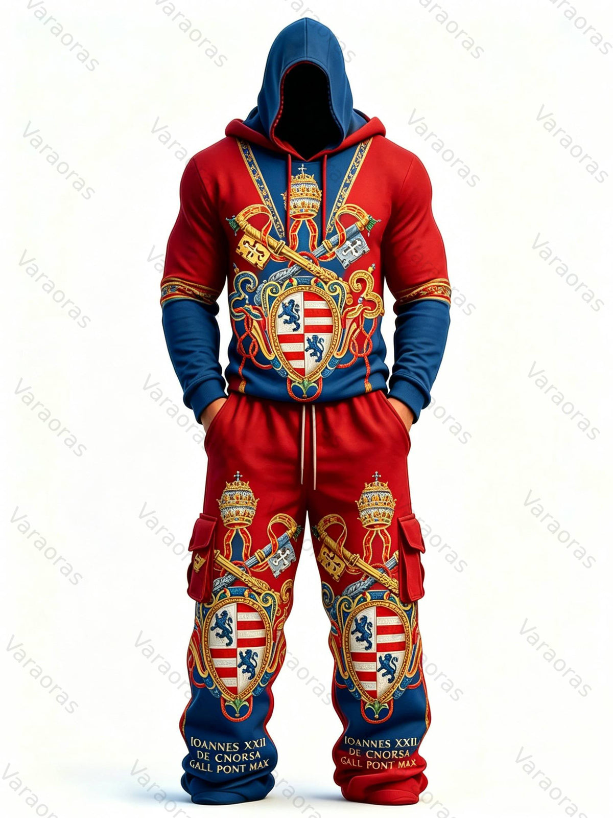 Men's Fashion Embroidered Hoodie and Pants Two-Piece Set3574