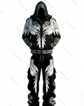 Men's Spring Viking Embroidered Hoodie and Pants Two-Piece Set   4201
