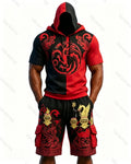Men's Fashion Embroidered Hoodie and Pants Two-Piece Set5295