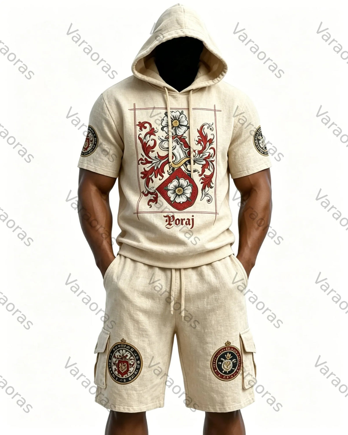 Men's Fashion Embroidered Hoodie and Pants Two-Piece Set4908