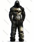 Men's Fashion Skull Print Hoodie & Pants Two-Piece Set 2016