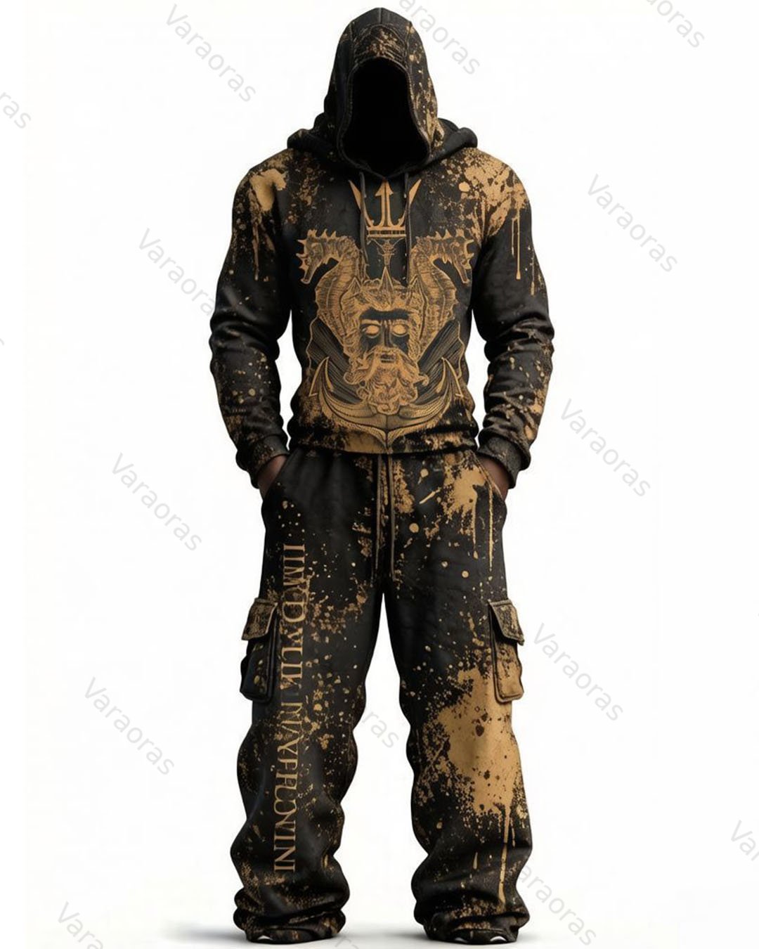 Men's Fashion-Inspired Embroidered Hoodie and Pants Two-Piece Set 3942