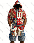Men's Fashion Embroidered Hoodie and Pants Two-Piece Set4545