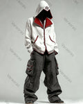 Men's Fashion Contrast Color Pocket Hoodie & Pants Two-Piece Set 4981