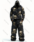 Men's Fashion Skull Print Hoodie & Pants Two-Piece Set 1824