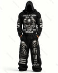 Men's Fashion Skull Print Hoodie & Pants Two-Piece Set 5591